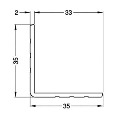 Cornière Aluminium 35x35x3 Mm - Longueur 1m, Pour Bricolage, Intérieur/Extérieur, Protection Angles